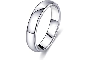 FUNEIA Silber Band Ring Damen Herren 1-8mm Breit Edelstahl Ringe für Männer Frauen Simpel Polierte Trauring Ehering Verlobungsring Daumenring Finger Ring Größen 52, 54, 57, 60, 62, 65, 67
