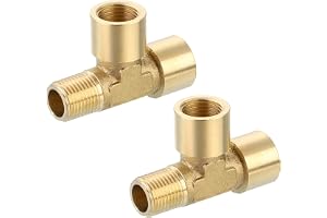 QUARKZMAN T-koppling, 1/8 tum x 1/8 tum x 1/8 tum NPT 3-vägs kopplingskoppling T-kontakt adapter för gas transportadapter, 2 st