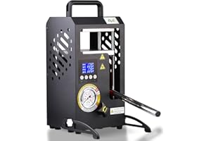 LTQ Vapor Rosin Presse – 10 Tonnen Hydraulische Kolophonium-Extraktionsmaschine mit Manometer, 15 × 15 cm Heizplatten mit Zwei unabhängigen Temperaturreglern