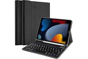 Zabatoco Funda con Teclado para iPad 9a generación, Funda iPad 10.2 con Español Ñ Teclado para iPad 9ª Gen 2021/8ª Gen 2020/7ª Gen 2019 (10,2 Pulgadas)/ Air 3 / Pro 10.5