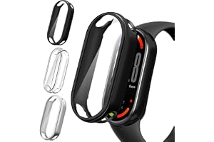 iVoler 3 stycken fodral med skyddsfolie för Xiaomi Smart Band 10 (inte för Ceramic Edition), komplett skydd, stötsäkert reptå