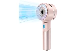 COZOME Handventilator Akku Aufladbar, Mini Stark Ventilator mit 7000 rpm Hohe Geschwindigkeit, Kleiner Metall USB Taschenventilator, Tragbar Turbo Hand Ventilatoren für Strand, Geschenk Damen