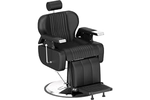 Paisaifo Frisörstol, hydraulisk frisör stol 360° frisör barber för professionell salong, 60 x 55 x 108–121 cm