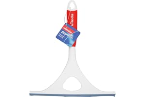 Vileda Window Squeegee, Flexible, Non-Slip Grip, Ergonomic Handle, White & Red, 3.6 x 24 x 26.7 cm 151150