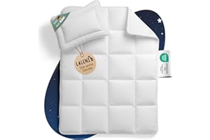 ‎LALENI Laleni Baby Bettdecke und Kissen Set - Kinderbettdecke 100x135 cm + Babykissen 40x60 cm - OEKO-TEX zertifiziertes Baby Decke und Kissen Set - waschbare Kinderdecke 100x135 - Kinder Bettdecken Set Weiß