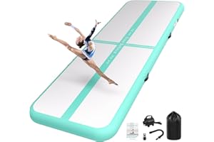 SPORTBOB Colchoneta Gimnasia 2/3/4/5/6m Espesor 10/15cm con Bomba de Aire 600W,Tapiz Gimnasia Ritmica,Colchon Inflable,Tumbling Mat para Gimnasia, Exterior, Fitness, Yoga,Deporte