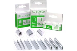 Swpeet Officemate Lot de 3 000 agrafes standard de qualité supérieure – 3 tailles y compris T, U et types de porte pour la plupart des pistolets agrafeuses standard