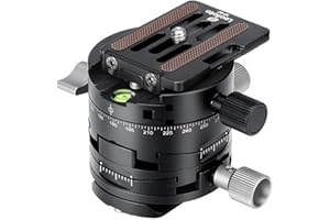 Leofoto - Morsetto per panning con ingranaggi G2 con piastra a sgancio rapido NP-60 - Facile da posizionare su Leofoto Ballhead - G2+NP-60