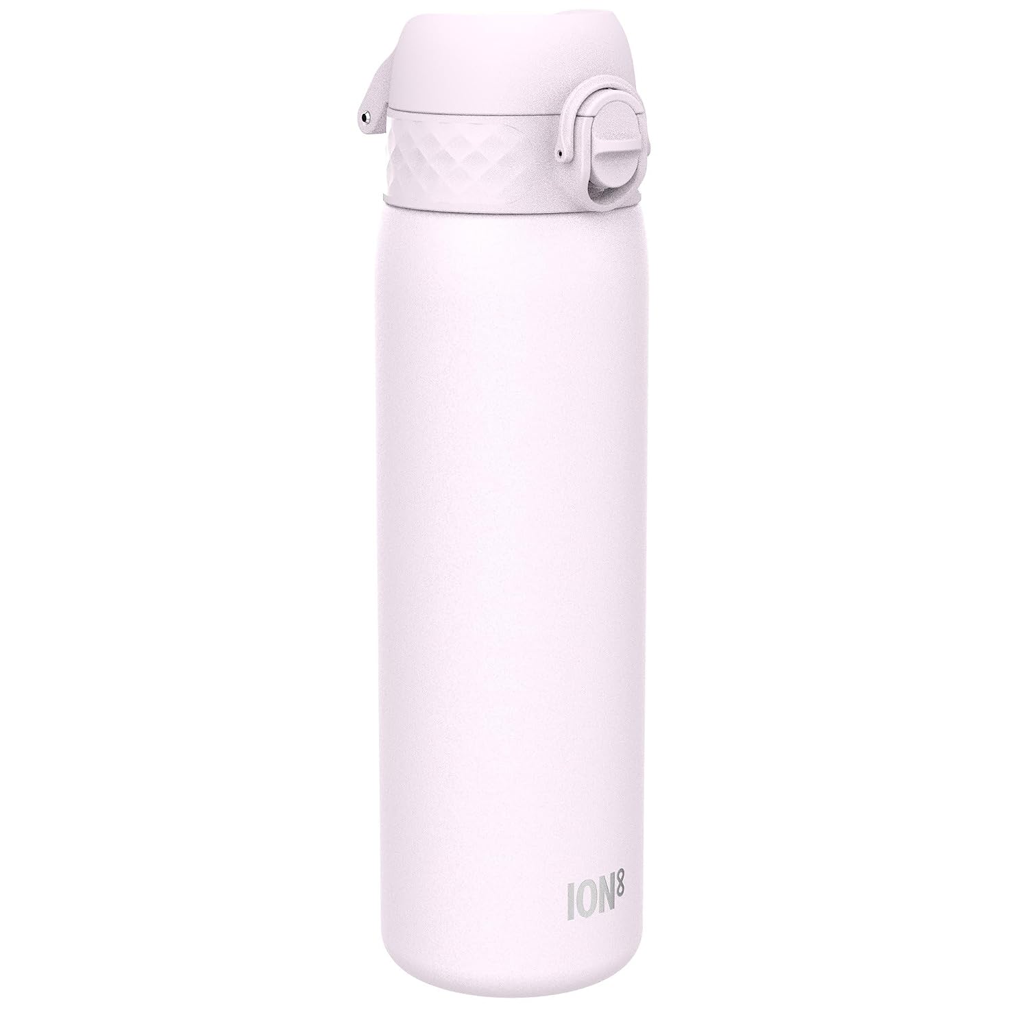 ION8 Lichtgewicht Stalen Kinderwaterfles, 400 ml/13 oz, Zonder Isolatie, Lekvrij, Makkelijk te Openen, Veilige Vergrendeling, Vaatwasserbestendig, Flipdop, Draaggreep, Duurzaam, Lila