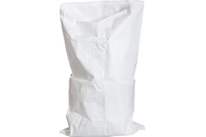 SKIR'CO (5 pcs) White PP Woven Sacks 60 x 100 cm, Polypropylene Bags, Rubble Builder Sack, Waste Disposal Sacks