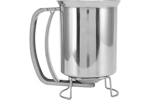 Tissting Teigspender 850ml Edelstahl Kuchen Teigportionierer mit Quetschgriff, Pfannkuchen Teig Portionierer für Pfannkuchen, Muffins, Waffeln, Cupcakes, Keks