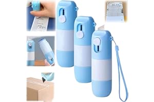 Generic Fluido Corrector de Papel Térmico con Cuchillo de Desempaquetado, 2 en 1 Protege Información Importante, Elimina Abridor de Cajas de Privacidad, para Etiquetas de Paquete (3 Unidades)