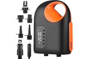 CHICDWELL SUP Electric Pump,20PSI Paddle Board Pump with Auto-Stop,SUP Electric Inflator,12V DC Car Connector,Ideal for Paddle Boards, Air Tents & Awnings