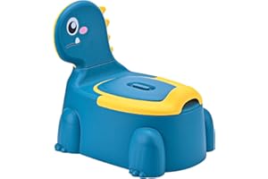 MUMDOYAL Toilette per bambini a tema dinosauri - Vasino portatile per bambini da 1 a 6 anni - Vasino per bambini con motivo dinosauri - Adatto a ragazzi e ragazze per l'addestramento al WC (blu)