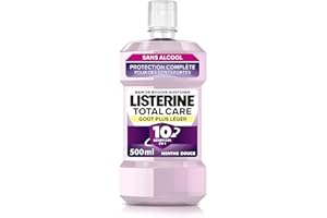Listerine – Bain de Bouche Total Care Goût Plus Léger 0% alcool (bouteille de 500 ml) – Soin bucco-dentaire 10 bénéfices en 1 – Bain de bouche sans alcool pour une haleine fraîche durable