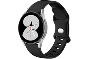 Mastten Silikon Armband kompatibel mit Samsung Galaxy Watch 4 5 6 7 Active 2 40mm 44mm, 20mm Sport Band Doppelloch-Schnalle Armbänder für Galaxy Watch FE/4 6 Classic/5 Pro