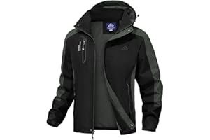 ‎DONHOBO donhobo Herren Outdoor Wanderjacke Wasserabweisend Atmungsaktiv Winddichte Funktionsjacke Leicht Übergangsjacke Trekkingjacke Mäntel mit Abnehmbare Kapuze
