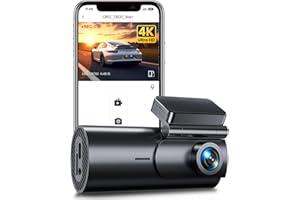 GKU 4K Dashcam Cámara Coche, Mini WiFi Dash CAM Coche, Camara Coche Grabadora, 170° Gran Angular, Visión Nocturn, WDR, Sensor G, Monitor de Aparcamiento 24H, Grabación en Bucle, Máx. 256 GB (D600)