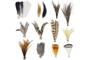 YZD Matériel de Montage de Mouches Kit de démarrage 12 espèces, Plumes, Cheveux…