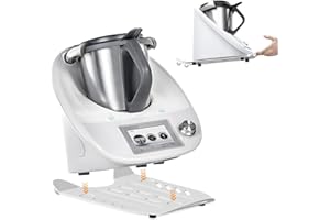 Raweao Deska ślizgowa do Thermomix TM6, metalowa deska na kółkach klasy premium, Thermomix, akcesoria do Thermomix TM6 TM5, akcesoria do robotów kuchennych, pasuje do Thermomixa (biała)
