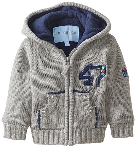Wippette Baby Boys Infant 47 Hooded Fleece Jacket Cardigan Sweater Coat, Heather Grey, 24 Months