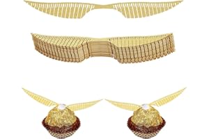 ZELAITE 40 pezzi dorati con ali glitterate per torte, decorazioni dorate, decorazioni per torte, strega in cioccolato, cupcake, topper oro, ali lucidi per caramelle, cupcake, feste a tema (C)