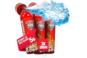 NOTOLK SAFETY WORK notlok Safety Work Extincteur Pulvérisée Maison Tous Feux, pour Voiture, Cuisines, Bureau et lieux de Travail, Forme de Spray, Agent Extincteur A B E (F), Mini Dimensions Compactes, 500 ML, x3 Pièces