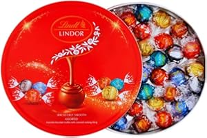 SOOLAR Christmas Chocolate Gift - Lindt Lindor Assorted Chocolate Truffles Tin 450g - Present for Women-Men-Kids- Great Stocking Filler, Tasty Sharing Treats