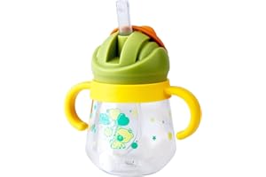 nohlerlife Tasse d'apprentissage pour Bébé, Biberon à Paille Enfant anti-débordement, Gobelet à jet souple étanche 260ml, sans BPA (Yellow)