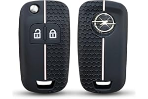 HooRLZ Vauxhall Key Fob Cover For Vauxhall Insignia Opel Astra Meriva Corsa Zafira Mokka Vectra Chevrolet Orlando Cruze, 2 Button TPU Vauxhall Insignia Key Cover, Vauxhall Astra Key Cover - White Line