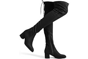 DREAM PAIRS Women's Comfy Over The Knee Thigh High Chunky Boots Long Stretch Sexy Fall Boots for Party Wedding or Dating