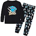Delanhon Kids Boys Girls Famous Youtuber Gamer Roaring Leopard Lighting Cat Print Pyjamas Youth Teen Pjs Set 7-13 Years
