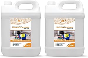 FILO Isopropyl Alcohol 99.9% Pure 2x 5L | Lab Grade IPA | Rubbing Alcohol for Cleaning and Disinfecting | Isopropanol Alcohol Solvent for Electronics, Windows, Glass, Appliances and More