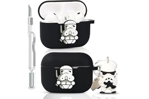 XMBYGY Etui do AirPods Pro 3, do AirPods Pro 3. generacji 2025, silikonowa osłona, pełna ochrona, kreskówkowy wzór skóry, z zestawem do czyszczenia, różne style, urocza lalka, brelok dla chłopca i