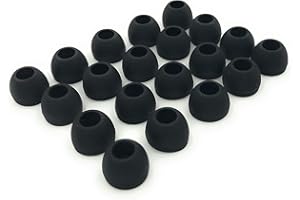 PENCILUPNOSE WWW.PENCILUPNOSE.COM 10 Pairs Medium Silicone Replacement Earbud Ear Buds Tips – 20x Black