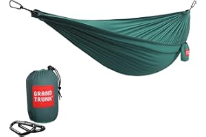 Grand Trunk Ultralekki hamak kempingowy - lekki i przenośny hamak podróżny na kemping, piesze wycieczki, wędrówki z plecakiem, plażę i inne podróże, zielony