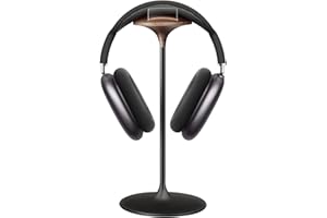 QINCOON Kopfhörer Ständer, Headset Halterung aus Walnuss Holz & Aluminium, Gaming Kopfhörer Halter für AirPods Max, Beats, Bose, Sennheiser, Sony, Audio-Technica und mehr (Schwarz)