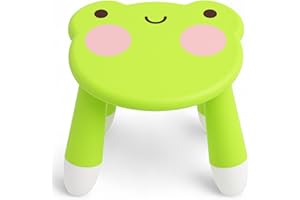 MIJOMA Taburete infantil con diseño de animales – Taburete antideslizante de polipropileno, 23 x 22 x 23 cm, ligero, estable e ideal para habitación infantil (rana)