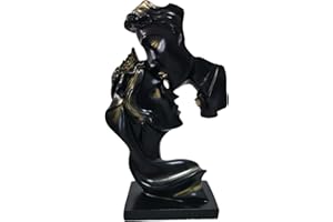 PIGPIGFLY Liebeskuss Statue,Abstrakte Skulptur,Deko Figuren, Deko Wohnzimmer Modern Zum Hinstellen, Abstrakte Skulptur Polyresin, Geschenkidee（Schwarz）
