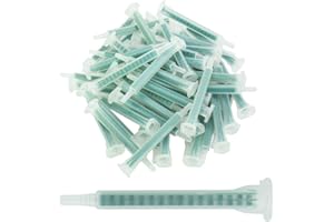 OLRWSLG 50 Stück FMA06-16 Epoxid-Mischdüse Statikmischdüse Quadratische Mischspitze Grün Kunststoffkleber Mischrohr für 2K AB-Klebestiftpistole (1,3 ml, 3,3 Zoll)