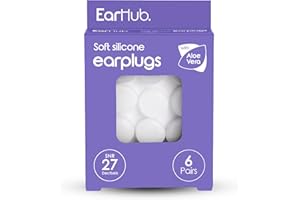 EarHub - Sleepwell Soft Premium Silicone Earplugs 6 Pairs of Reusable & Custom Fit, Best Used for Sleep, Travel, Water Sports, Work, Study & Concerts. Travel Case Included.