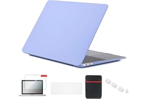 Se7enline MacBook Air 13 Inch Case A2337/A2179/A1932 Hard Shell Cover for MacBook Air 13-Inch Touch ID 2018/2019/2020 New with Sleeve Bag, Keyboard Cover, Screen Protector, Dust Plug,Serenity Blue