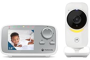 Motorola Nursery VM482ANXL - Video Baby Monitor - Camera - Infrared Night Vision - High Sensitive Microphone, White/Silver