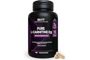 EAFIT Pure L-Carnitine - Booster energetique, Améliore la performance dans le sport comme la musculation - L-Carnitine 2000 mg, 90 Gélules - S'utilise en pre workout - vitamine b6