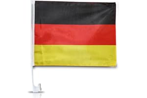 Idena 8310097 - Autofahne Deutschland, Größe 30 x 45 cm, Nationalflagge, schwarz, rot, gold, Fensterfahne, WM, Weltmeisterschaft, EM, Europameisterschaft, Fußball, Handball, Fanartikel, Autofenster