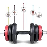 ECG Red Sports 18 Kg (1x 18kg) Dumbbell Set Red Black Vinyl 18kg Dumbbell Set