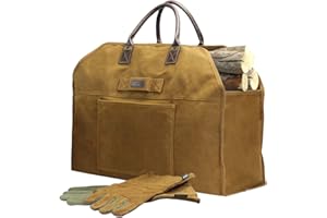 INNO STAGE Tragetasche, für Kaminholzscheite, große Feuerholztasche, langlebiger Kaminholzofen, Zubehör für Aufbewahrung (Hellbraun)