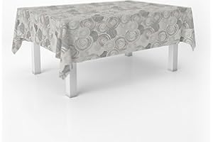 ECOMMERC3 | Mantel Hule Mesa Rectangular Tamaño 100x140 cm - Estilo, Durabilidad y Fácil Limpieza para tu Mesa - Mantel Hule Antimanchas e Impermeable - Circle Gris