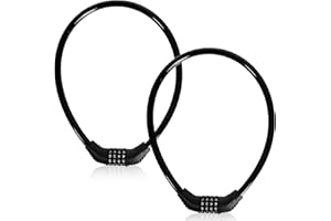 AQUZHOU Bike Lock Cable, Bicycle Lock, Bike Locks Heavy Duty Anti Theft, Combination Cable Lock for Outdoor Equipment (2Ps, 2Ft, Reset Combo)