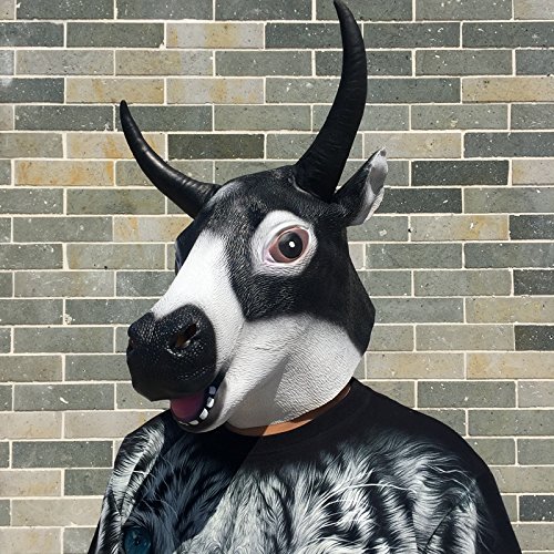 Buffallo Bull Ox Ochse Ochs Stier Bulle Maske mask aus Latex mit Öffnungen an Augen Halloween Karneval Fasching Kostüm Verkleidung für Erwachsene Männer und Frauen Damen Herren gruselig Grusel Zombie Monster Dämon Horror - 3
